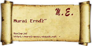 Murai Ernő névjegykártya